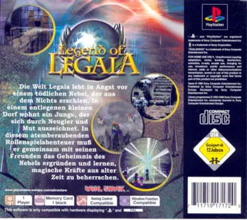 Legend of Legaia (US) box cover back